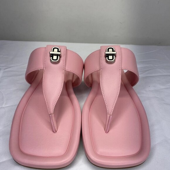 Marc Jacobs Women’s Dual T-Strap Sandals Ribbon Pink Size 6 Square Toe Flats - Picture 4 of 7
